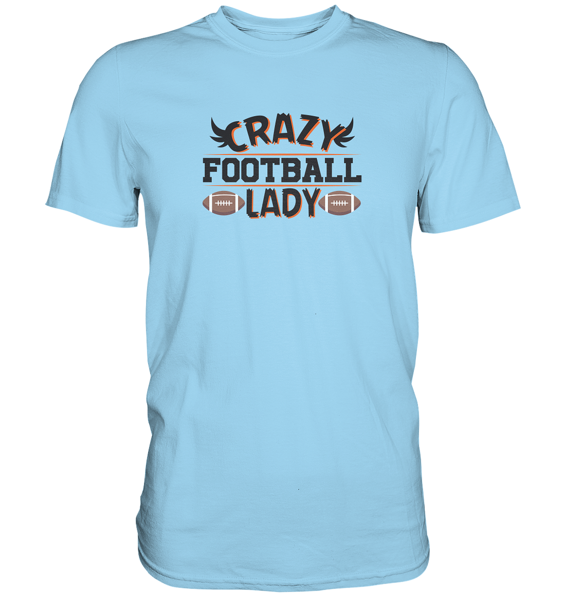 Crazy Football Lady - Premium Classic T-Shirt