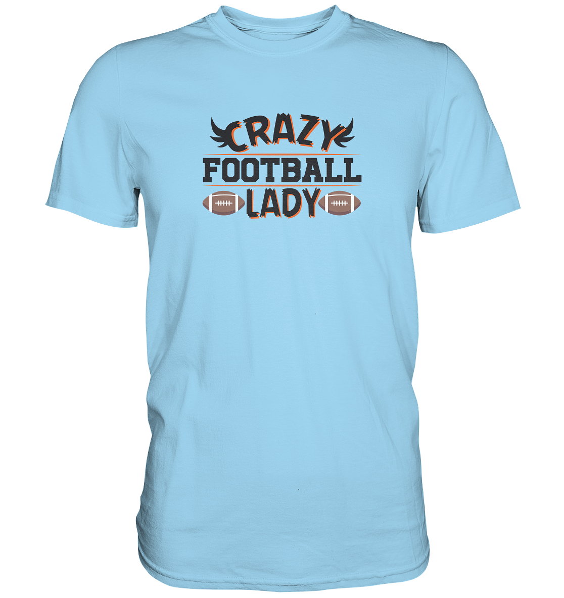 Crazy Football Lady - Premium Classic T-Shirt