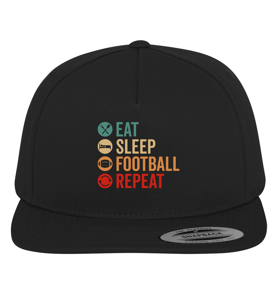 Eat Sleep Football Repeat - Premium Snapback