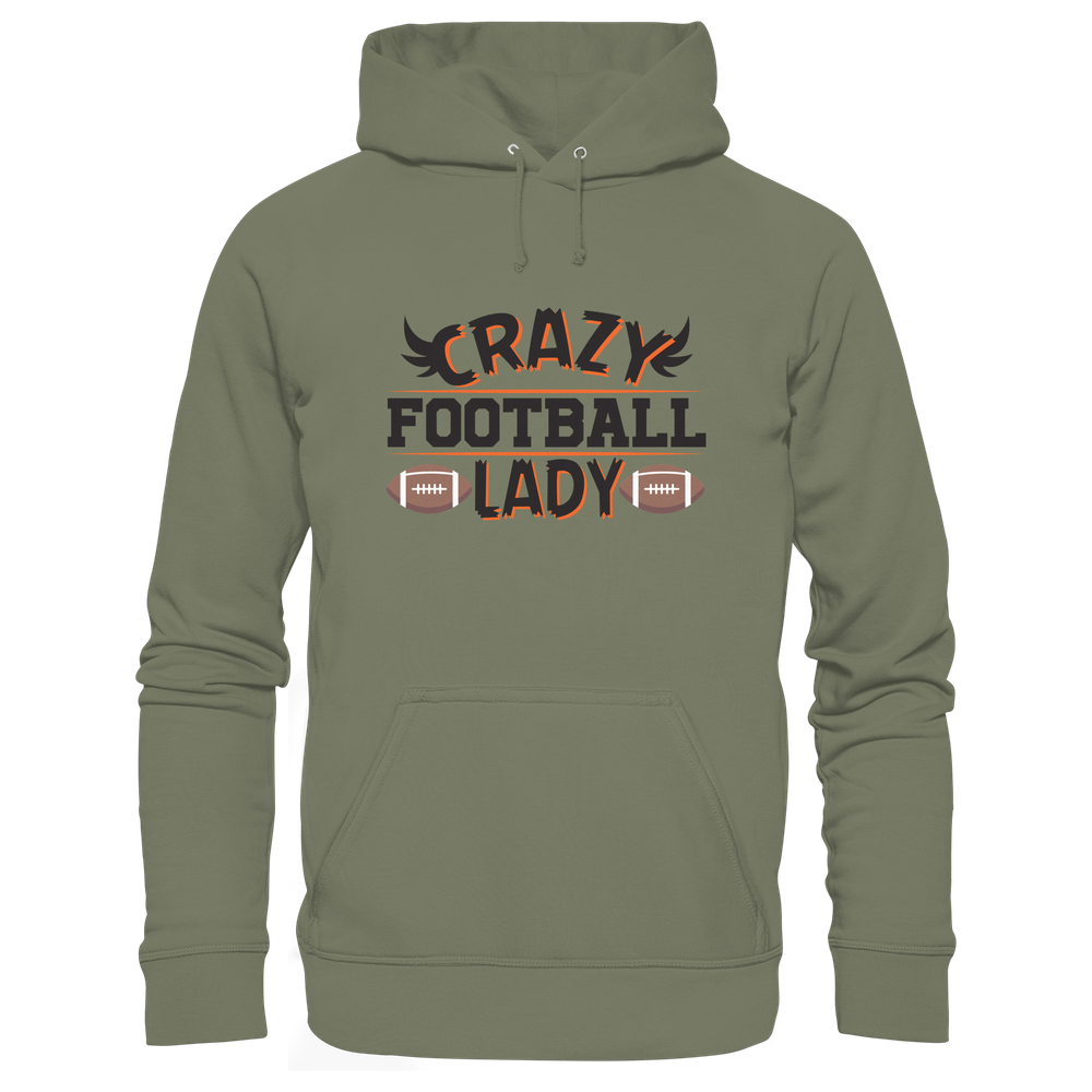 Crazy Football Lady - Premium Unisex Hoodie