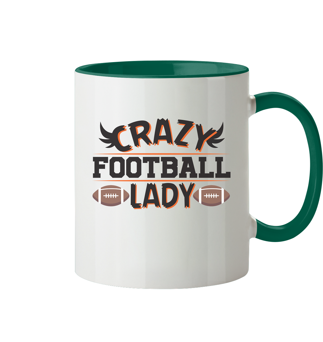 Crazy Football Lady - Two-tone mug