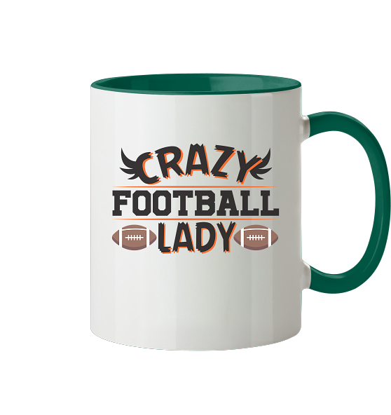 Crazy Football Lady - Two-tone mug