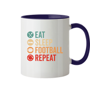 Eat Sleep Football Repeat - Tasse zweifarbig