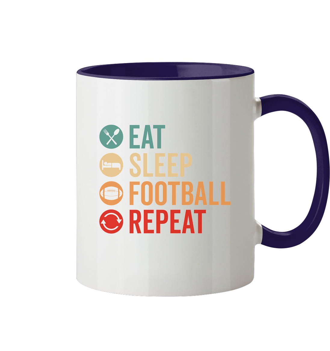 Eat Sleep Football Repeat - Tasse zweifarbig