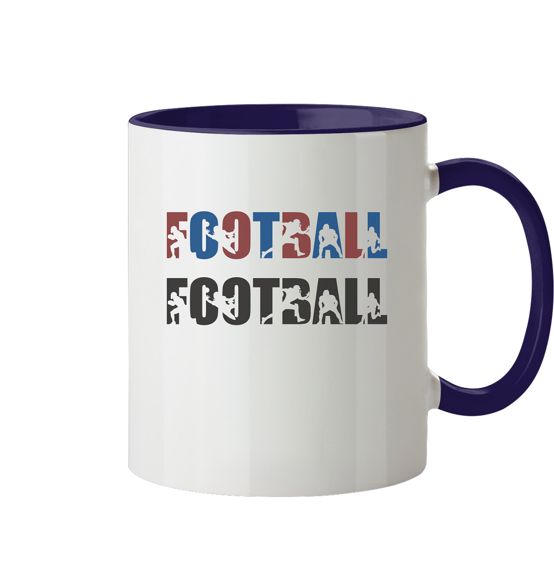 Football Silhouette - Tasse zweifarbig