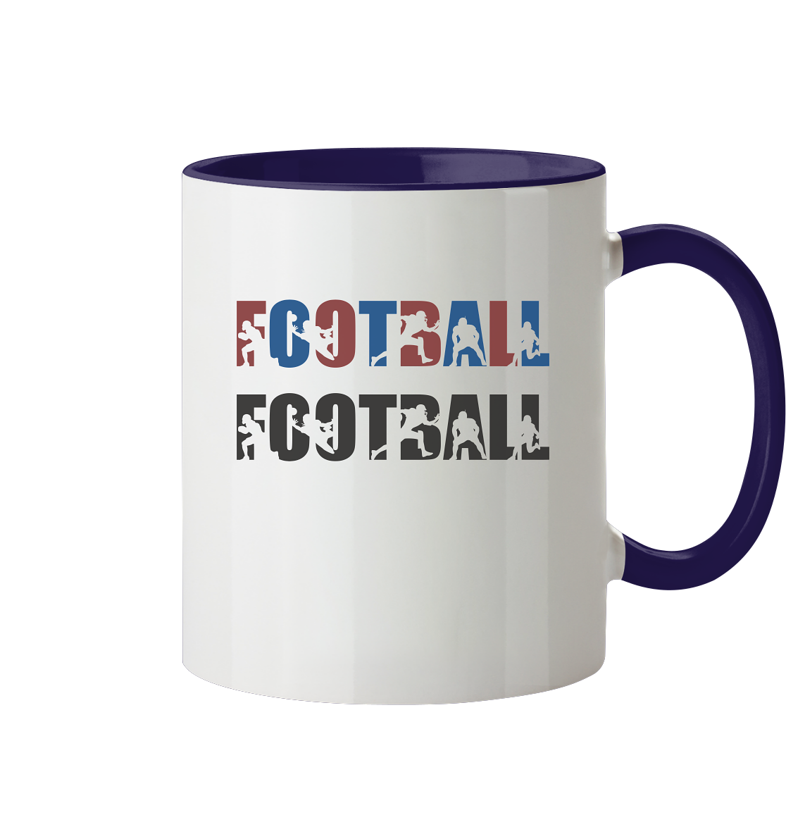 Football Silhouette - Tasse zweifarbig