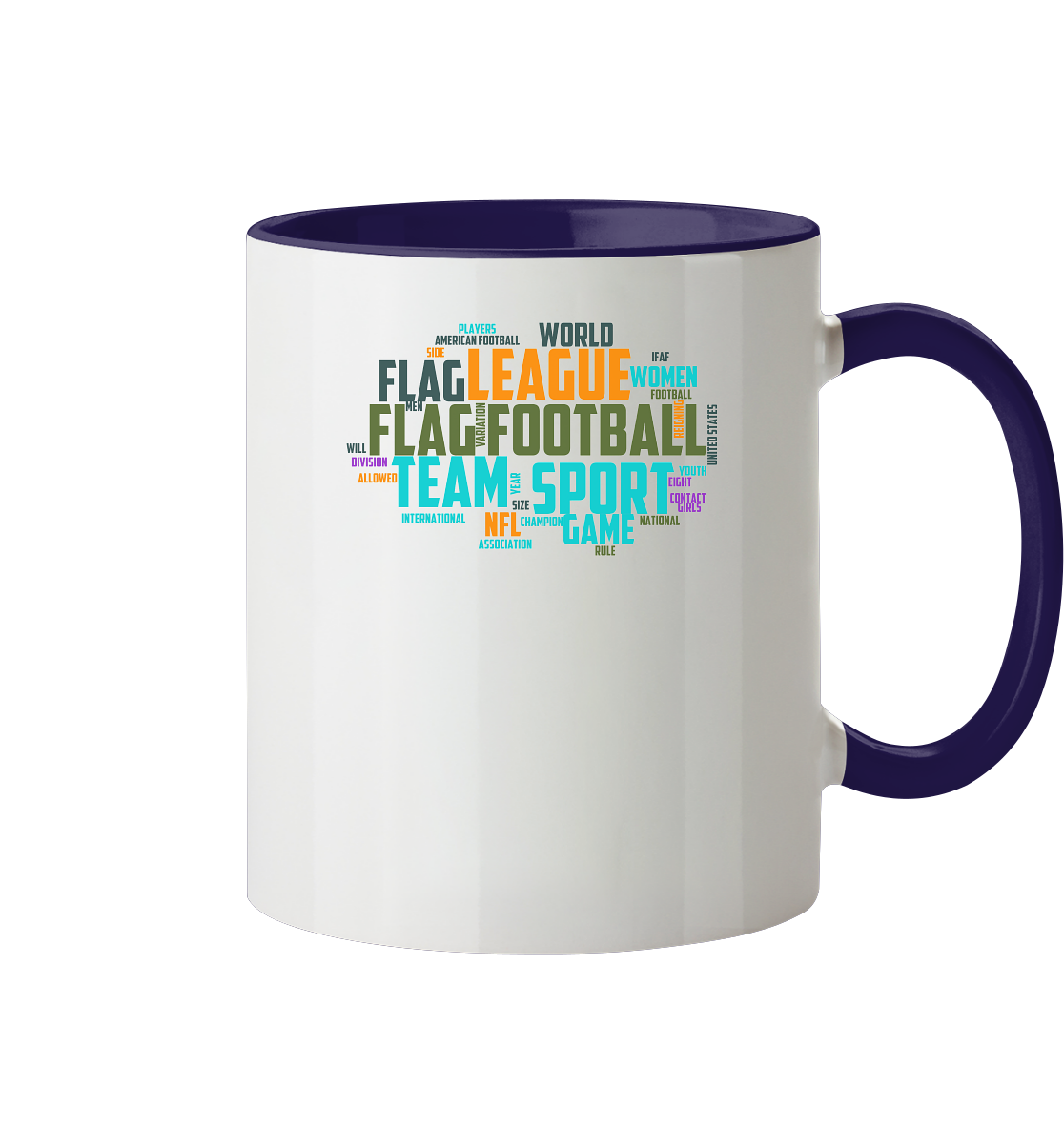 Flag Football Word Bubble - Two-Tone Mug