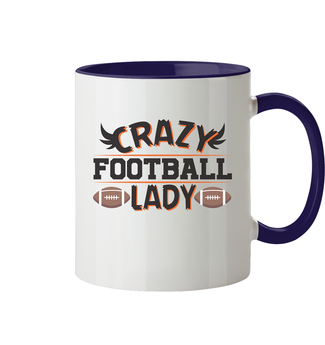 Crazy Football Lady - Two-tone mug
