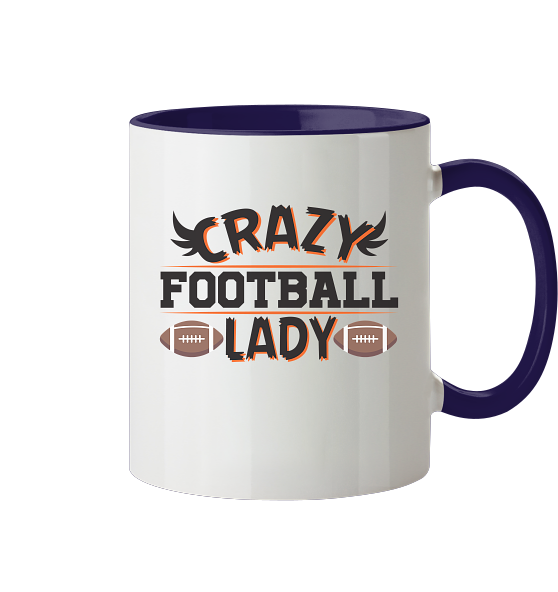 Crazy Football Lady - Two-tone mug
