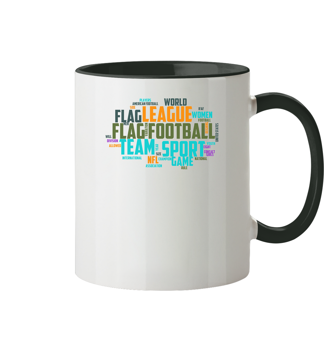 Flag Football Word Bubble - Two-Tone Mug