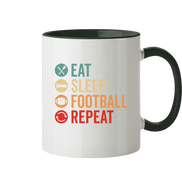 Eat Sleep Football Repeat - Tasse zweifarbig