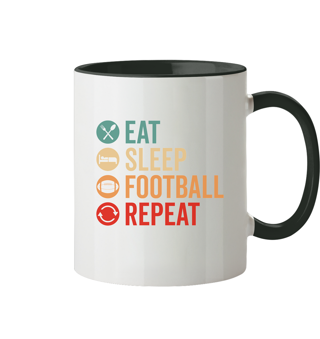 Eat Sleep Football Repeat - Tasse zweifarbig