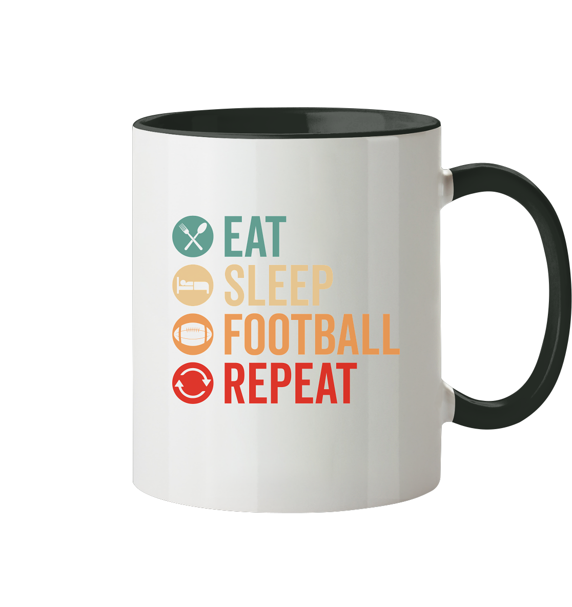 Eat Sleep Football Repeat - Tasse zweifarbig
