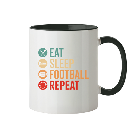 Eat Sleep Football Repeat - Tasse zweifarbig