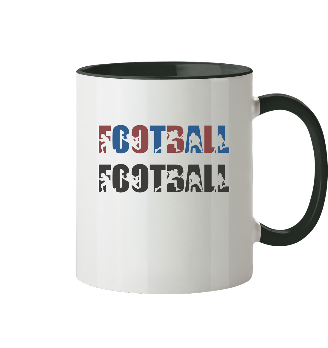 Football Silhouette - Tasse zweifarbig