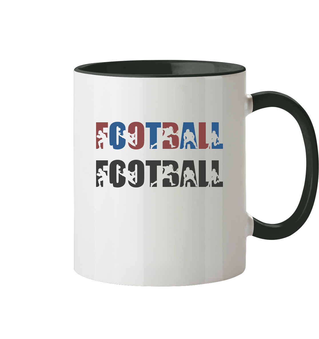 Football Silhouette - Tasse zweifarbig