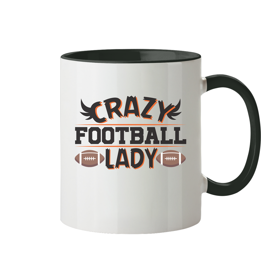 Crazy Football Lady - Two-tone mug