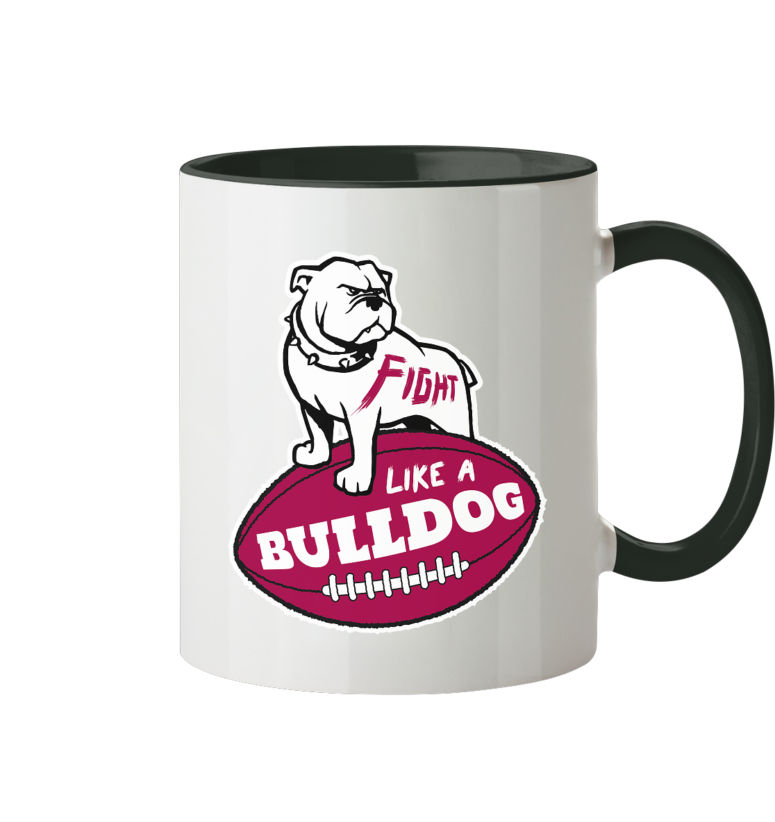 Fight like a Bulldog - Tasse zweifarbig