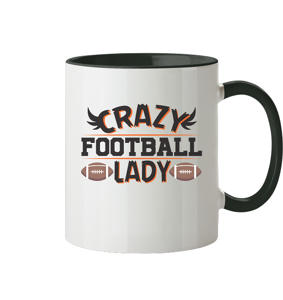 Crazy Football Lady - Two-tone mug