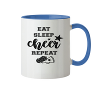 Eat Sleep Cheer Repeat - Tasse zweifarbig