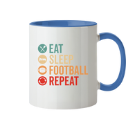 Eat Sleep Football Repeat - Tasse zweifarbig