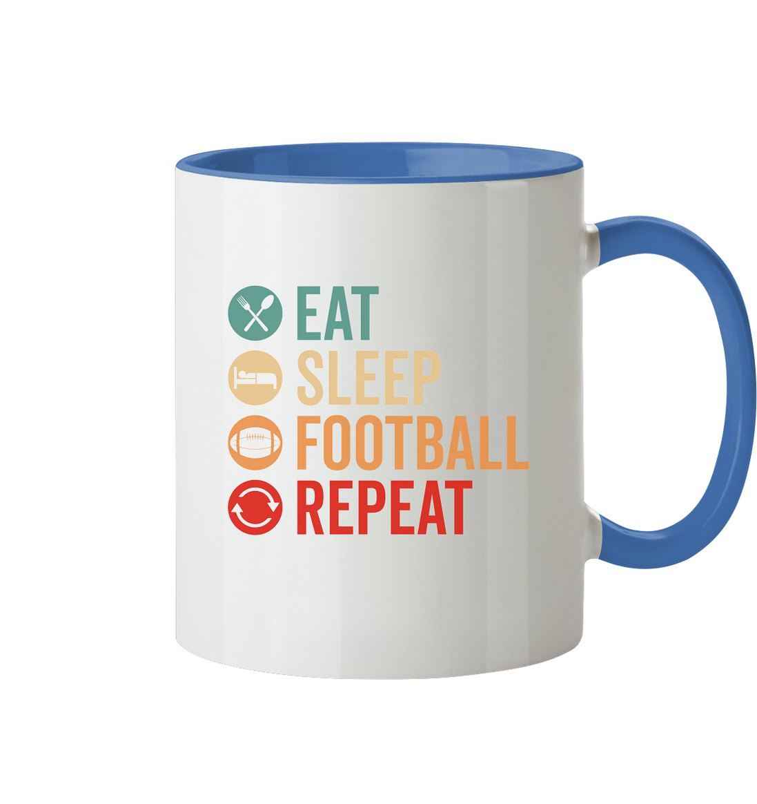 Eat Sleep Football Repeat - Tasse zweifarbig