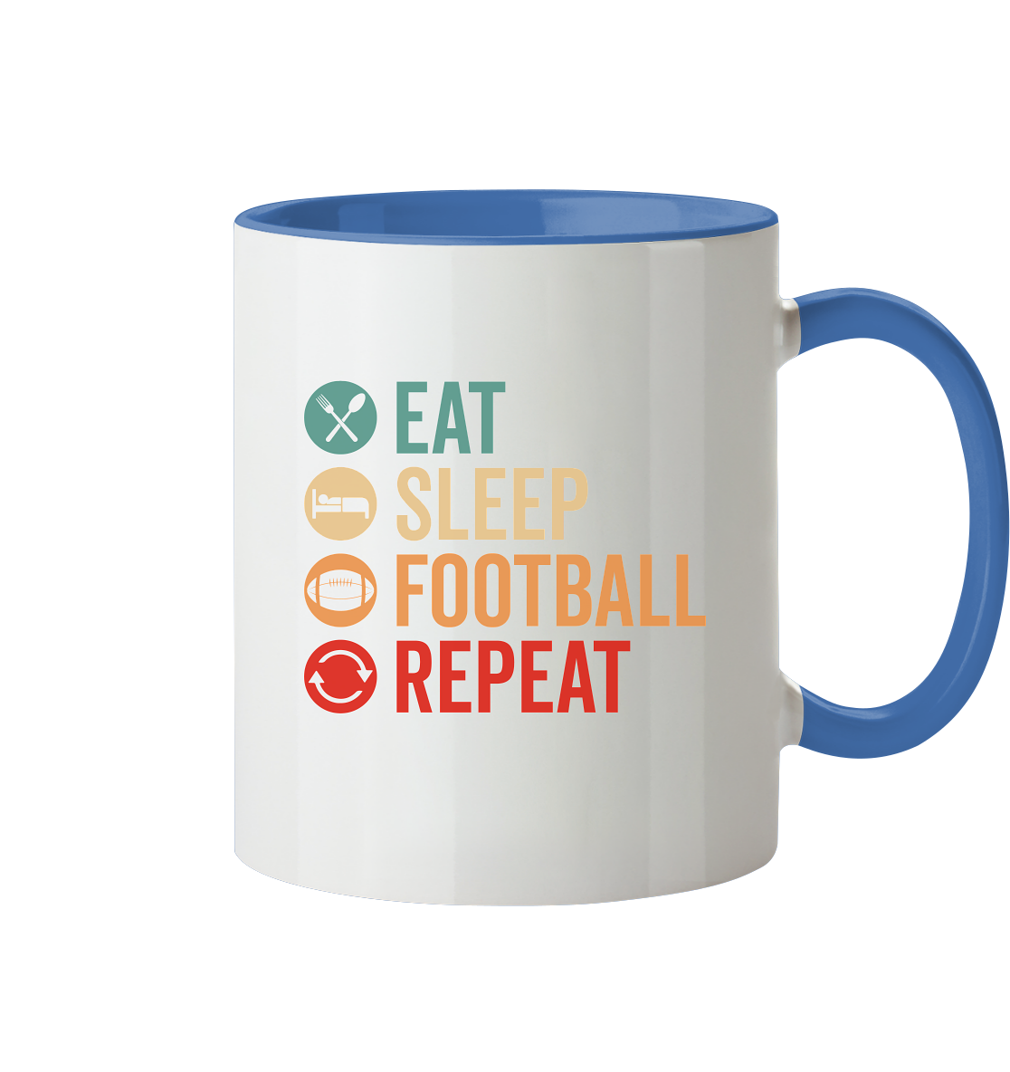 Eat Sleep Football Repeat - Tasse zweifarbig