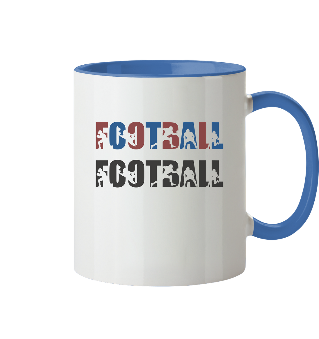 Football Silhouette - Tasse zweifarbig
