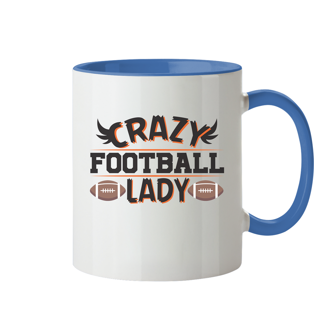 Crazy Football Lady - Two-tone mug