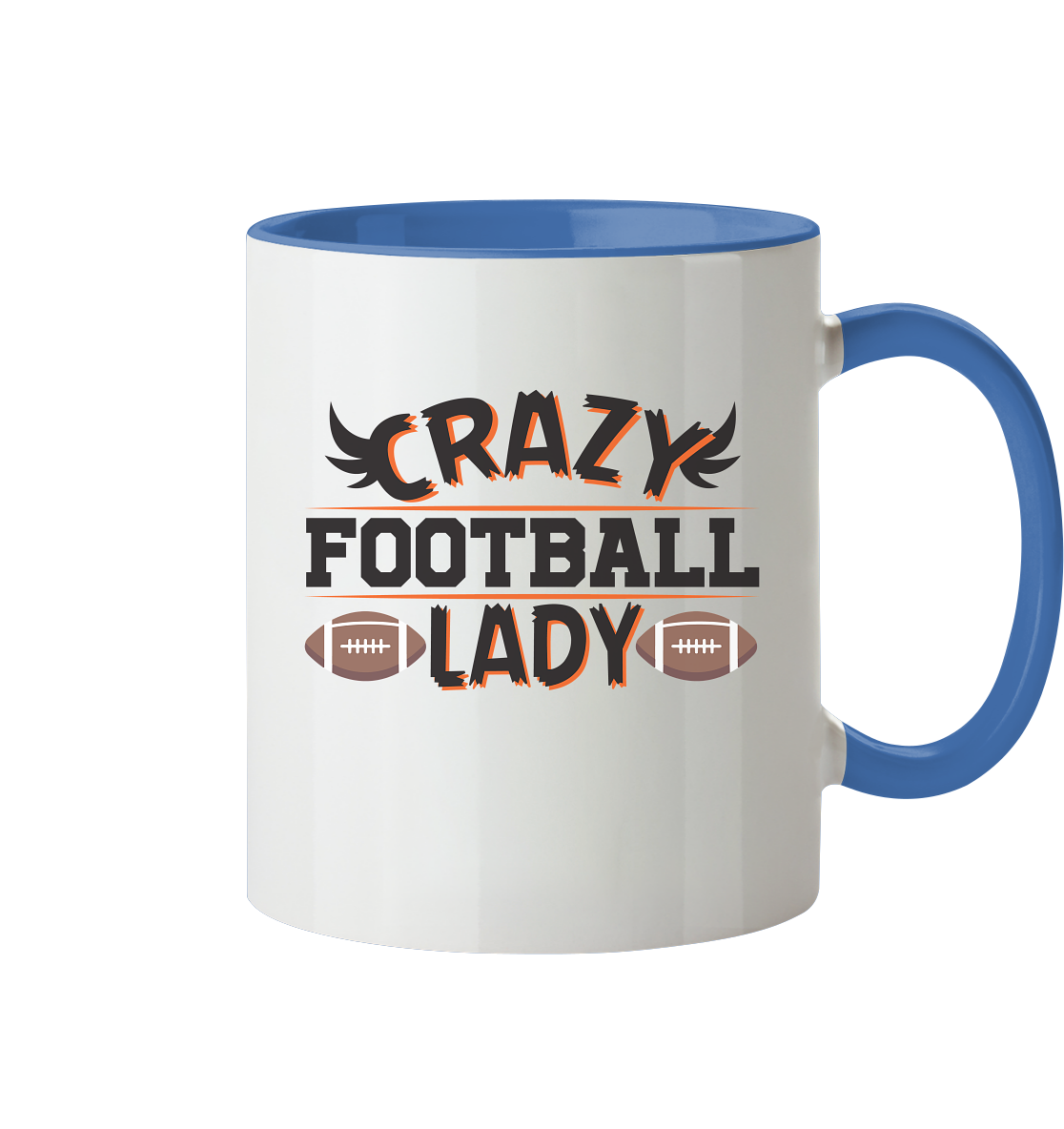 Crazy Football Lady - Two-tone mug