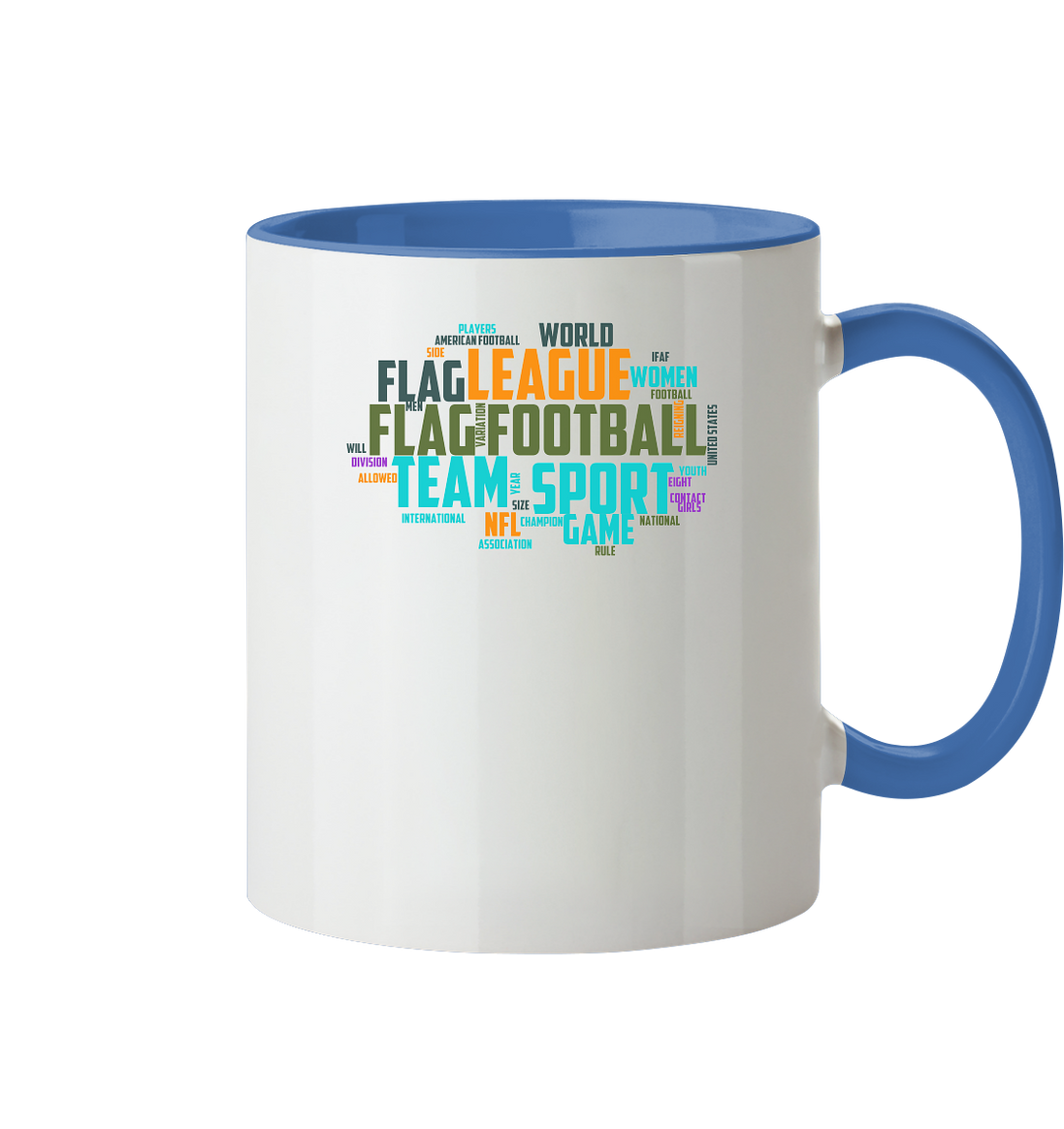 Flag Football Word Bubble - Two-Tone Mug