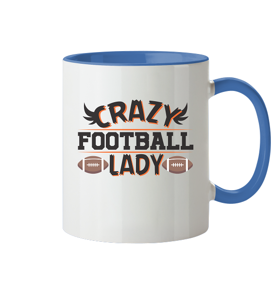 Crazy Football Lady - Two-tone mug