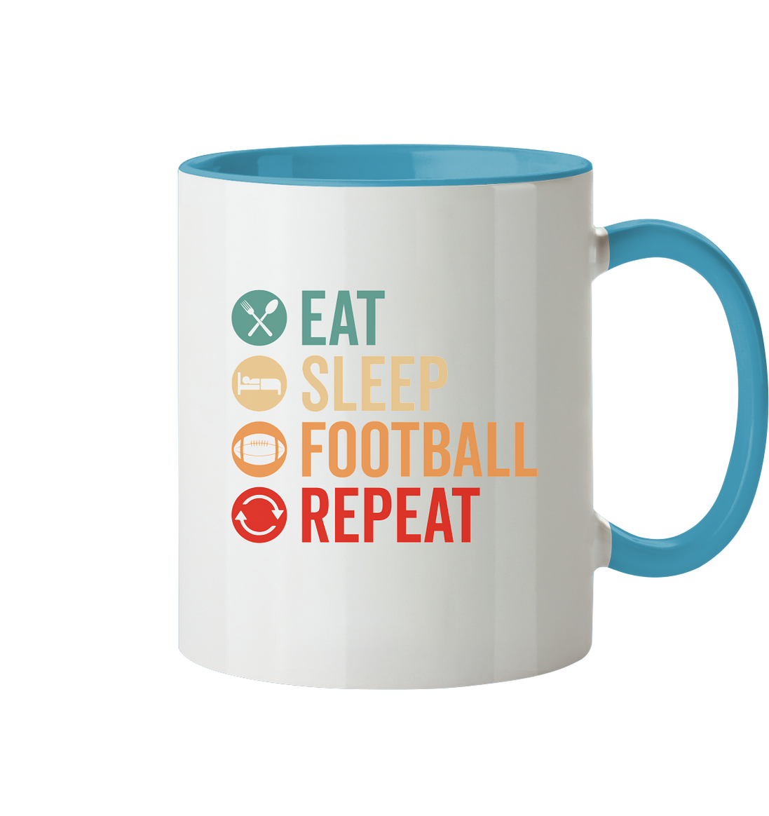 Eat Sleep Football Repeat - Tasse zweifarbig