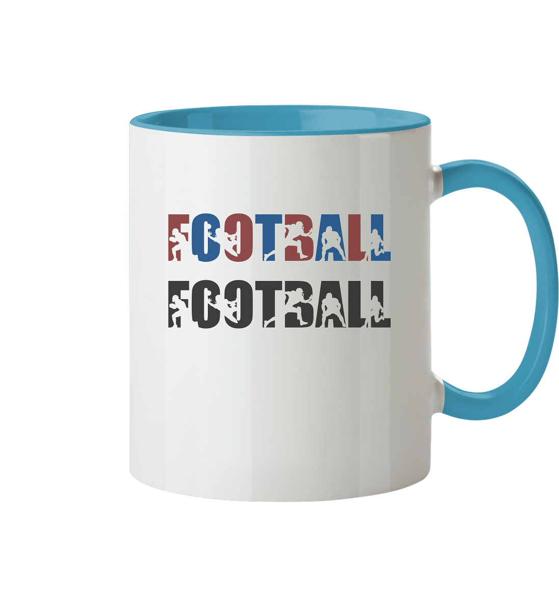 Football Silhouette - Tasse zweifarbig