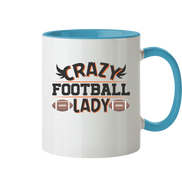 Crazy Football Lady - Two-tone mug