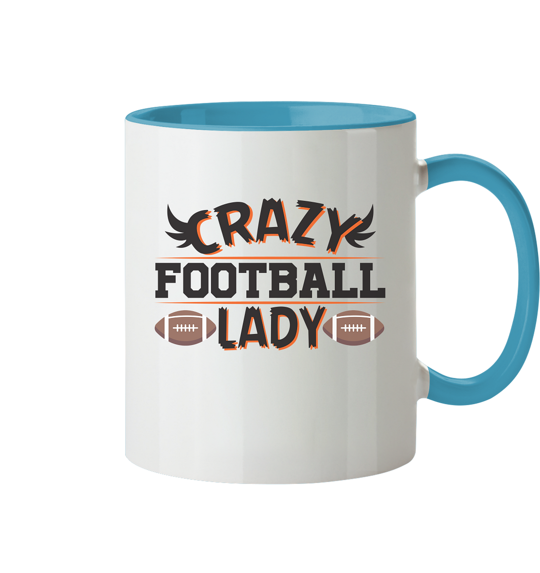 Crazy Football Lady - Two-tone mug