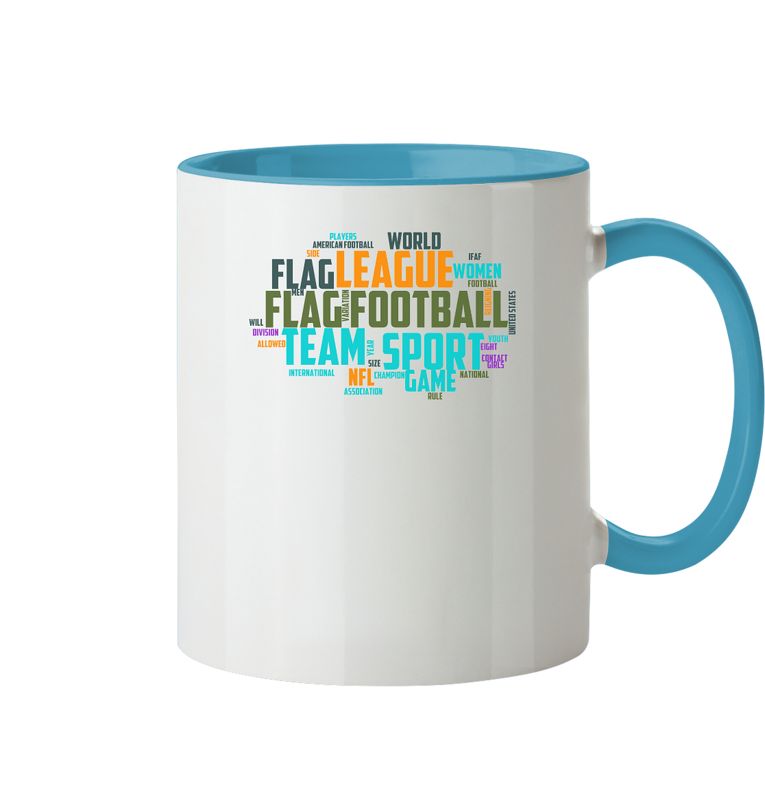 Flag Football Word Bubble - Two-Tone Mug