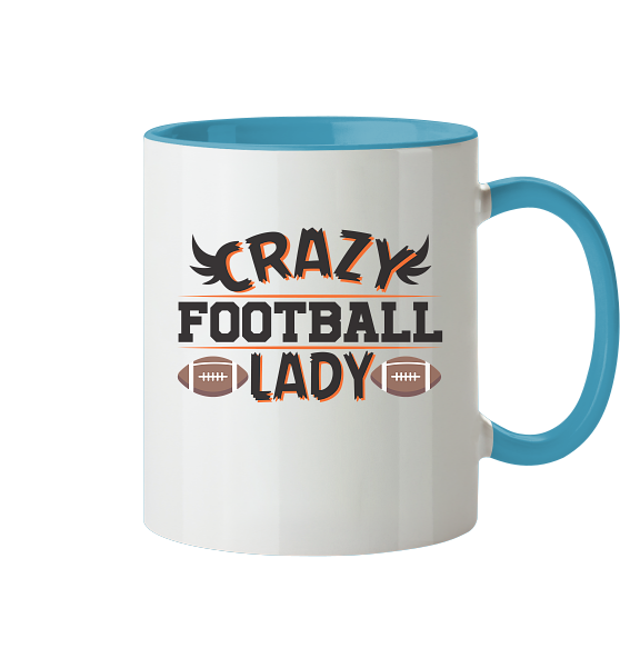 Crazy Football Lady - Two-tone mug