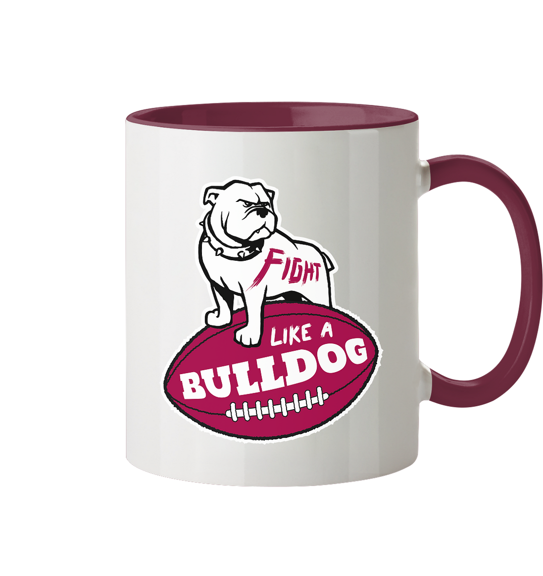 Fight like a Bulldog - Tasse zweifarbig