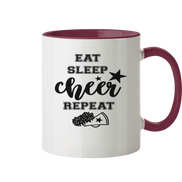 Eat Sleep Cheer Repeat - Tasse zweifarbig