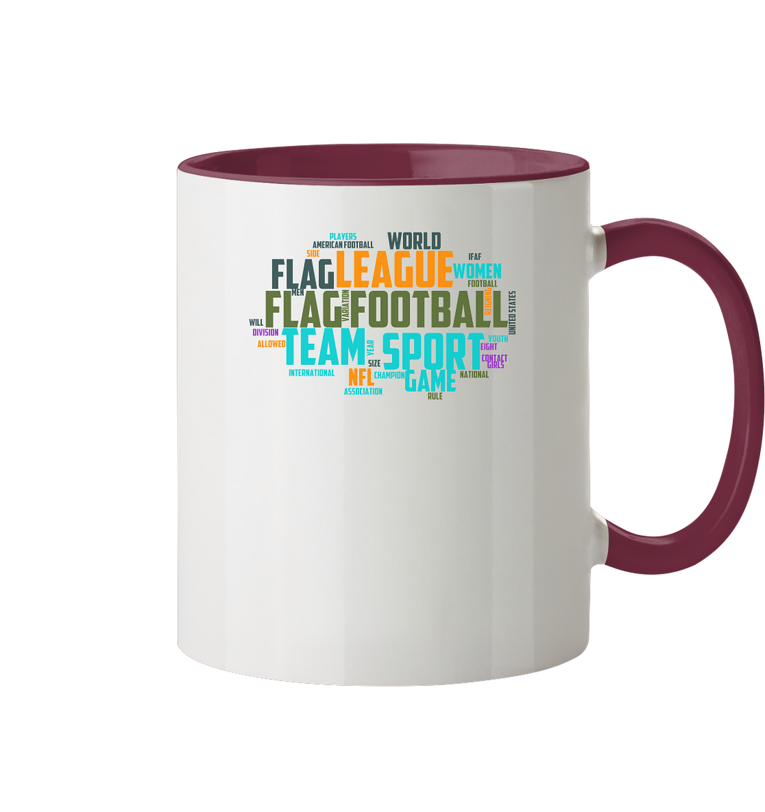 Flag Football Word Bubble - Two-Tone Mug