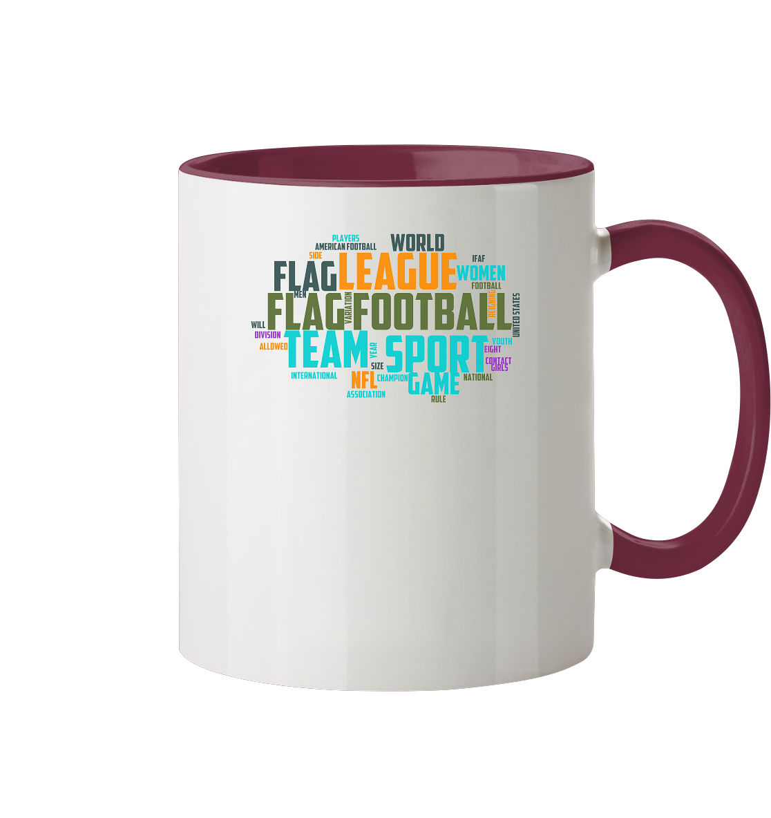 Flag Football Word Bubble - Two-Tone Mug