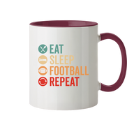 Eat Sleep Football Repeat - Tasse zweifarbig