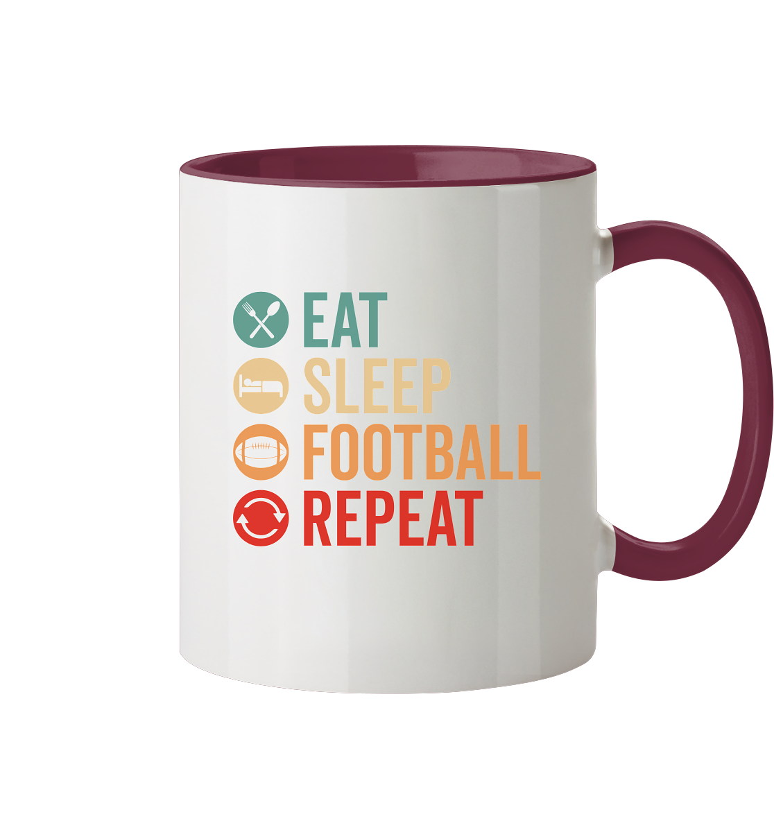 Eat Sleep Football Repeat - Tasse zweifarbig