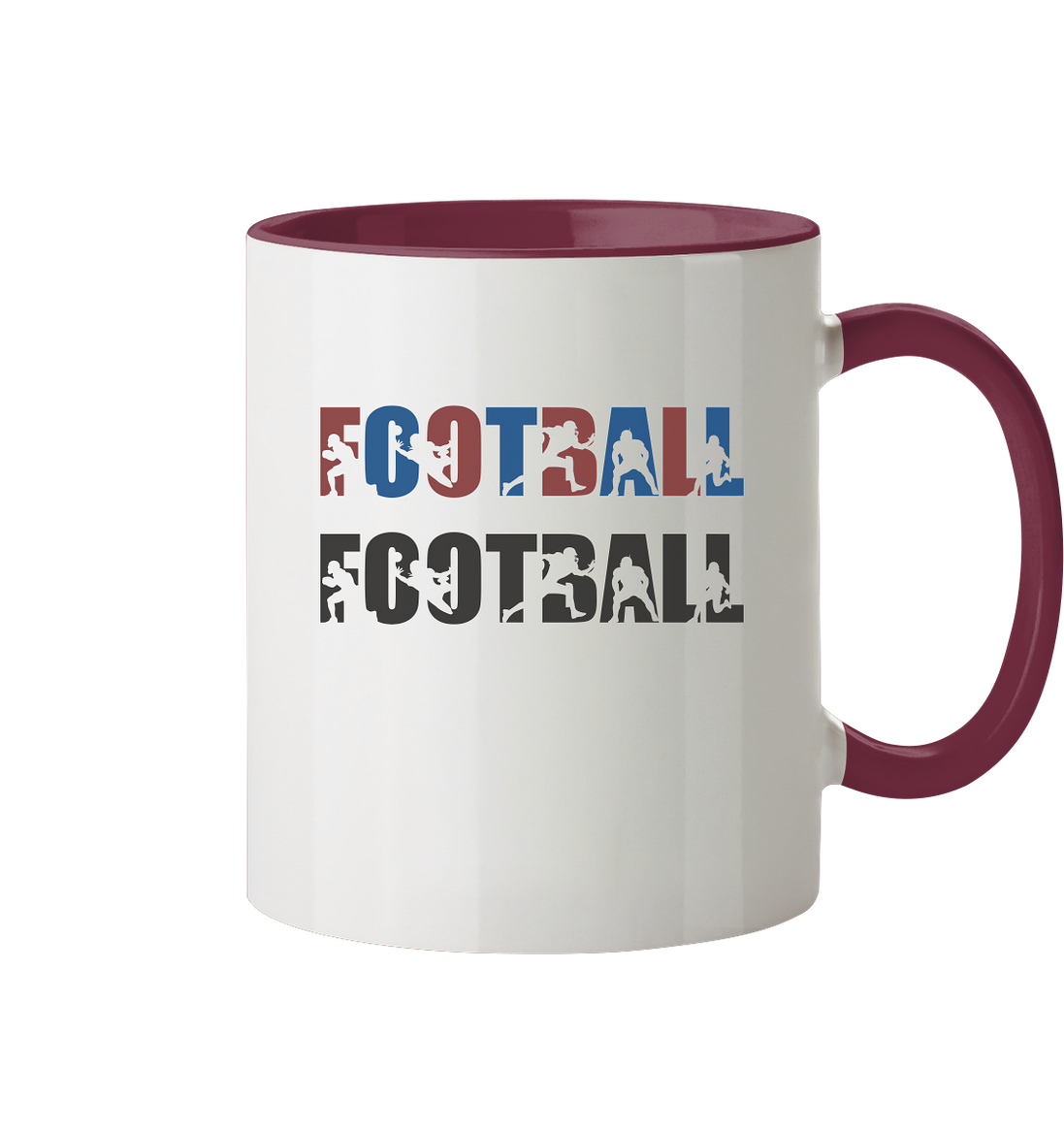 Football Silhouette - Tasse zweifarbig