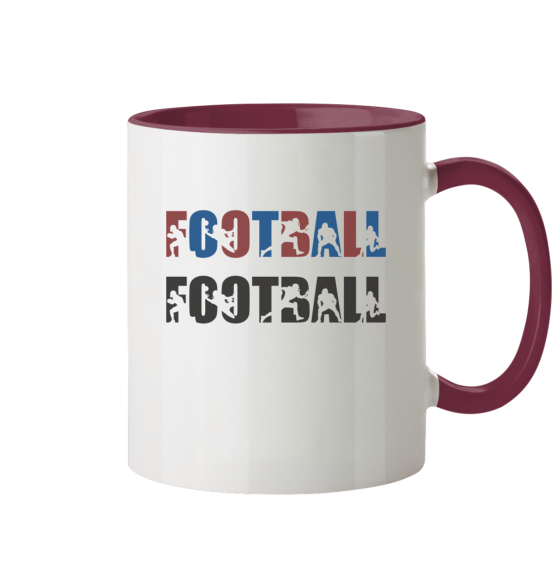 Football Silhouette - Tasse zweifarbig