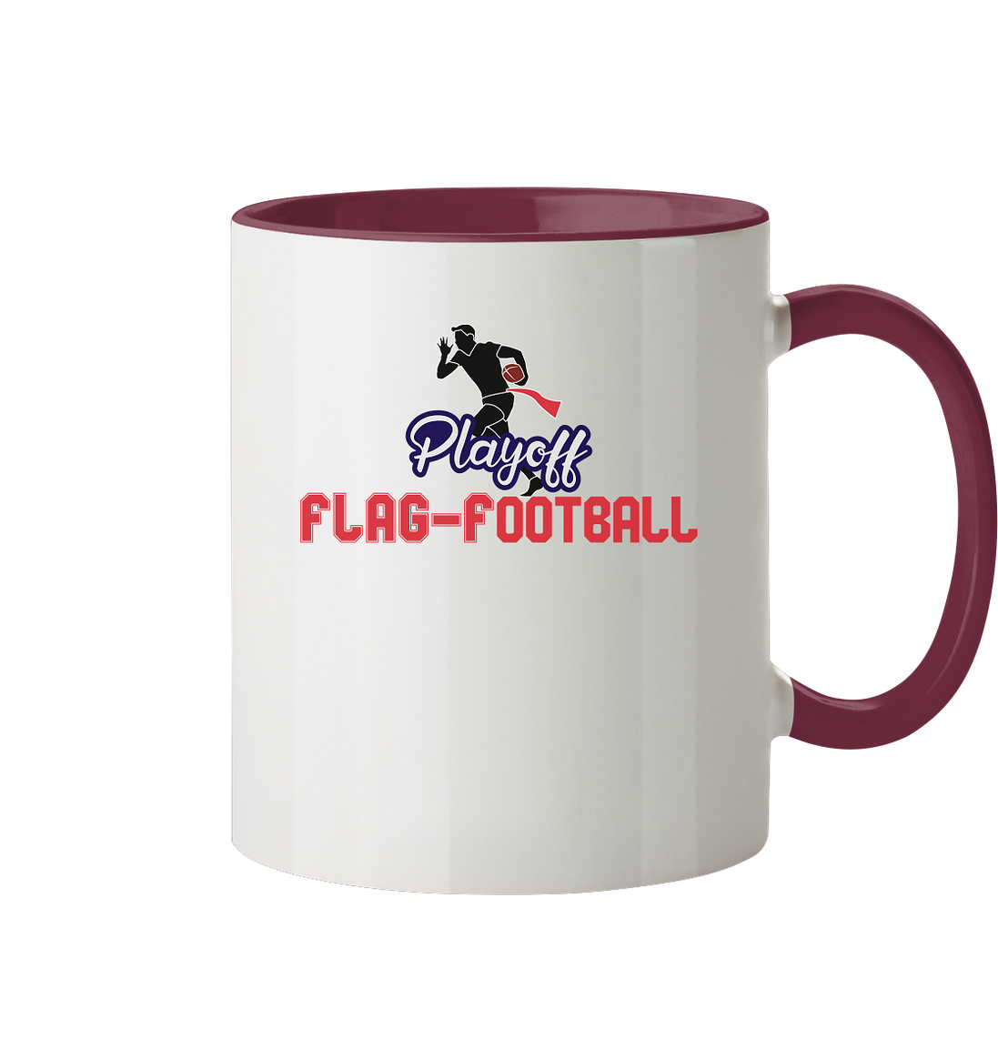 Playoff Flag Football  Men red - Tasse zweifarbig