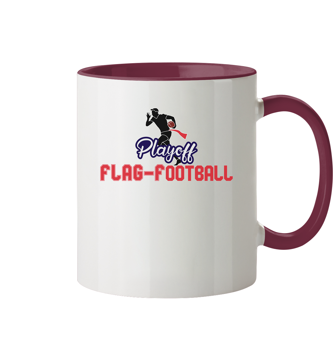 Playoff Flag Football  Men red - Tasse zweifarbig