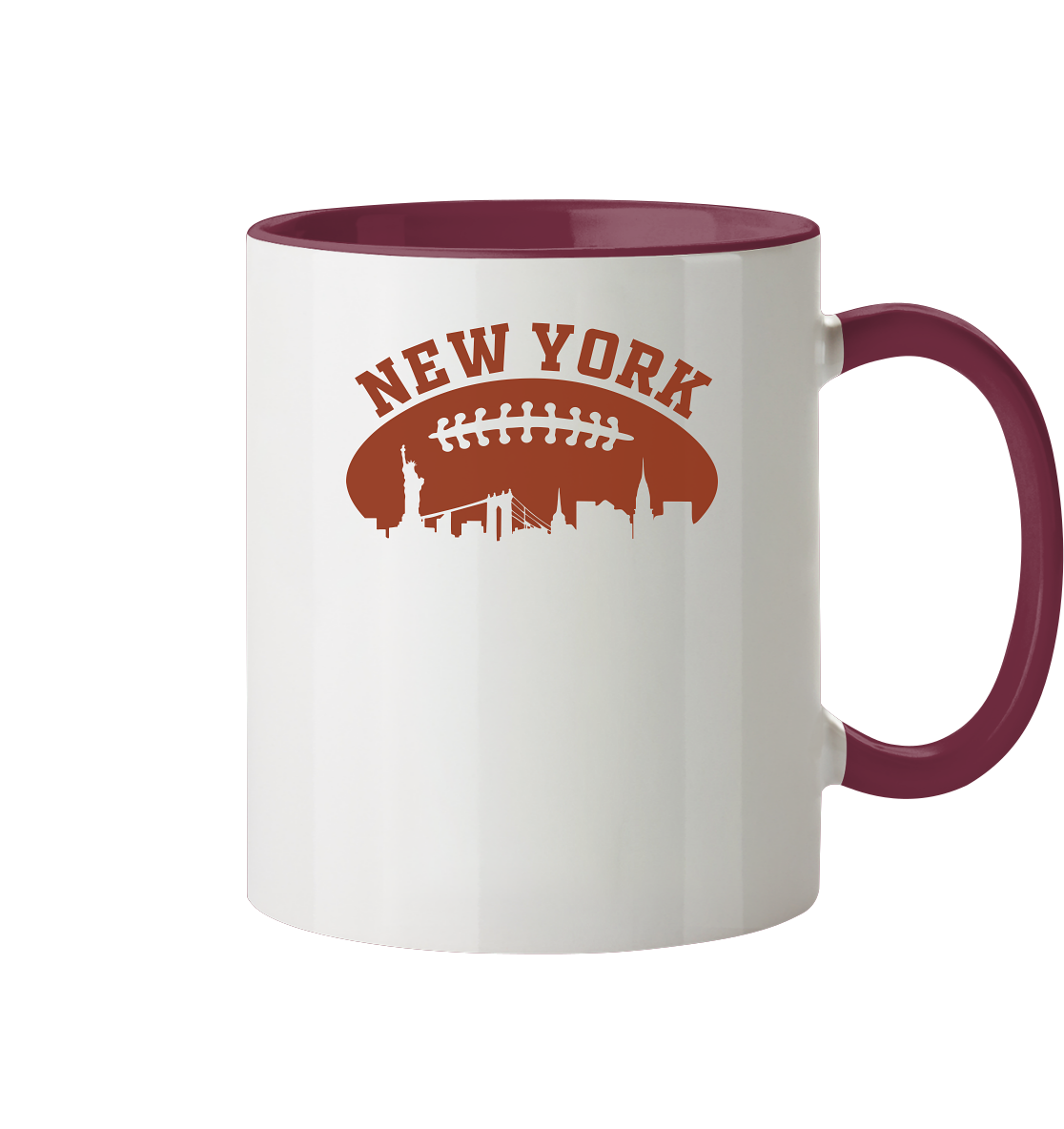 New York Football Silhoutte  - Tasse zweifarbig