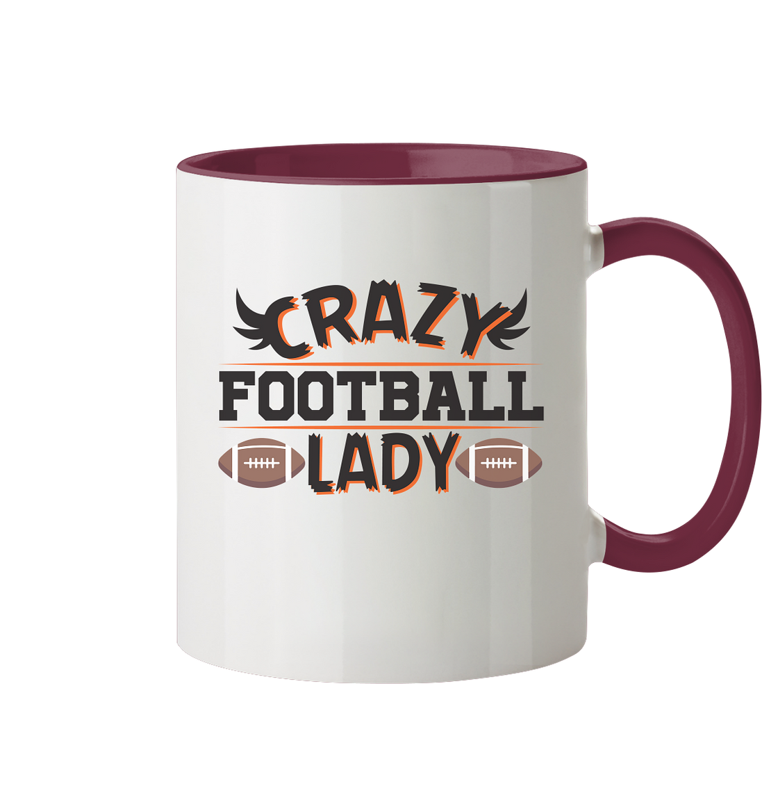 Crazy Football Lady - Two-tone mug